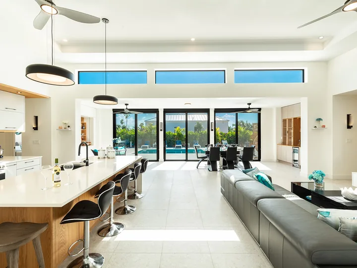 Interior living space of the villa, shown as context